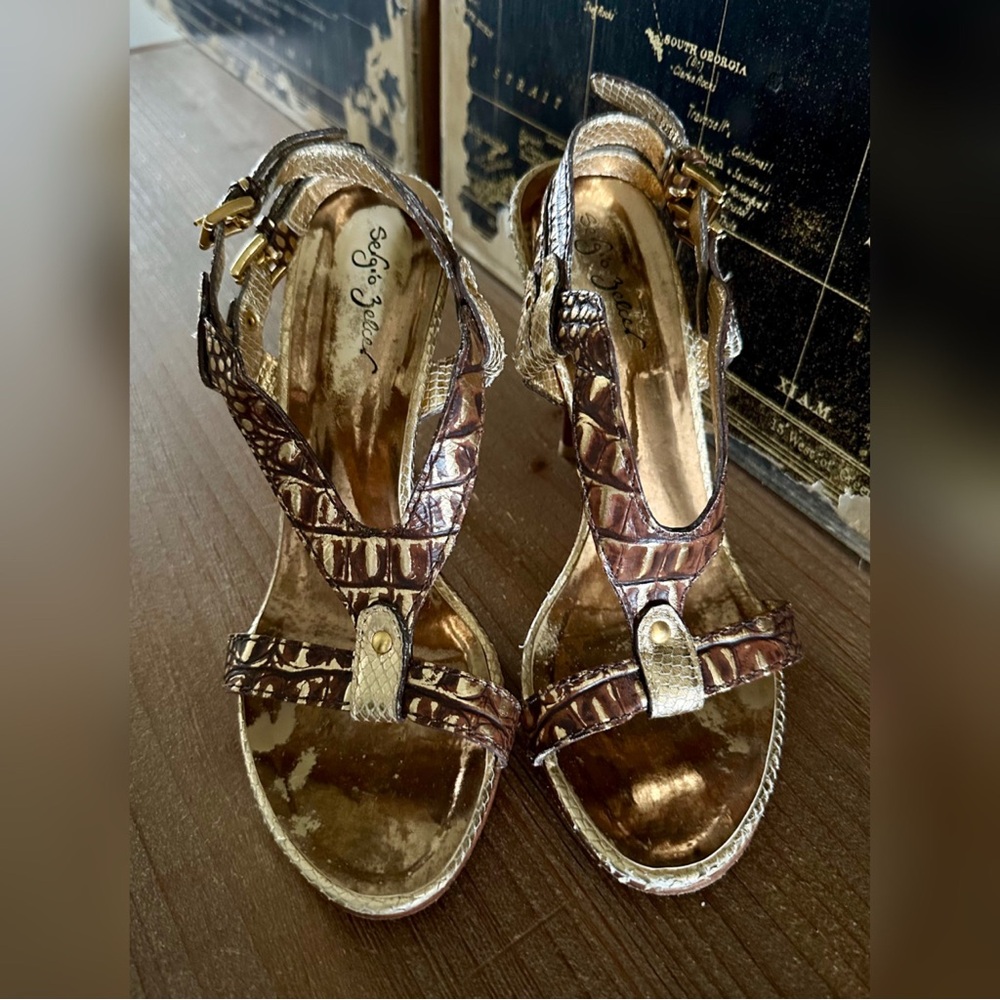 Sergio Zelcer Gator/Snake Heels - Picture 2 of 9
